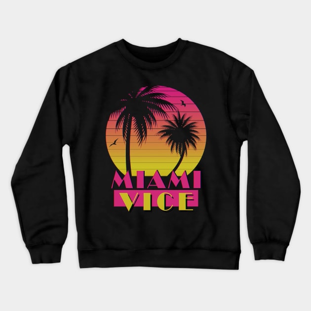 Miami Vice - VHS Sunset Crewneck Sweatshirt by TheSnowWatch